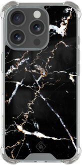 Casimoda iPhone 16 Pro shockproof hoesje - Marmer zwart