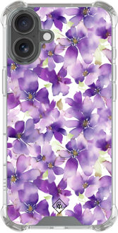 Casimoda iPhone 16 shockproof hoesje - Floral violet Paars
