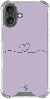 Casimoda iPhone 16 shockproof hoesje - Hart lila Paars