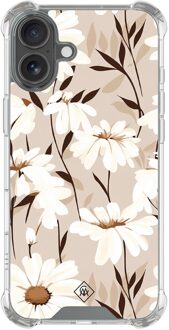 Casimoda iPhone 16 shockproof hoesje - In bloom Bruin/beige