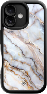 Casimoda iPhone 16 zwarte case - Marble dream Multi