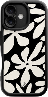 Casimoda iPhone 16 zwarte case - Noir bloom