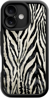 Casimoda iPhone 16 zwarte case - Zebra safari