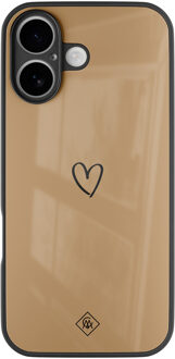 Casimoda iPhone 17 glazen hardcase - Hart bruin Bruin/beige