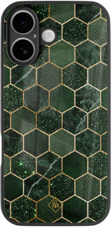 Casimoda iPhone 17 glazen hardcase - Kubus groen