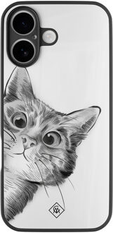 Casimoda iPhone 17 glazen hardcase - Peekaboo kat Wit