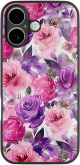 Casimoda iPhone 17 glazen hardcase - Rosy blooms Roze