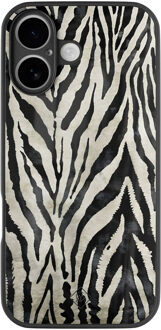 Casimoda iPhone 17 glazen hardcase - Zebra Zwart