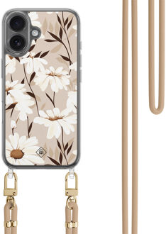Casimoda iPhone 17 hoesje met beige koord - In bloom Bruin/beige