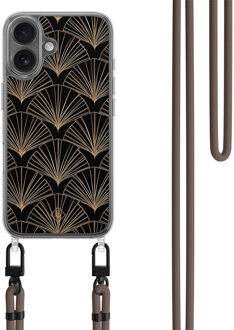 Casimoda iPhone 17 hoesje met donkerbruin koord - Deco Glam Multi
