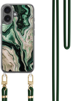 Casimoda iPhone 17 hoesje met groen koord - Green waves