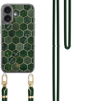 Casimoda iPhone 17 hoesje met groen koord - Kubus groen