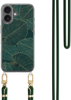 Casimoda iPhone 17 hoesje met groen koord - Monstera leaves