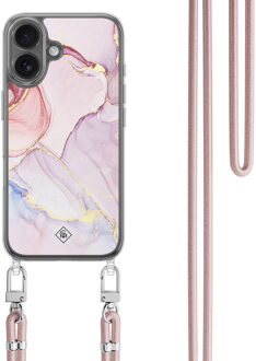 Casimoda iPhone 17 hoesje met rosegoud koord - Purple sky Paars