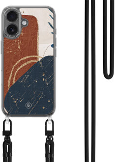 Casimoda iPhone 17 hoesje met zwart koord - Abstract teracotta Multi