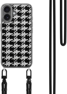 Casimoda iPhone 17 hoesje met zwart koord - Pied de Poule
