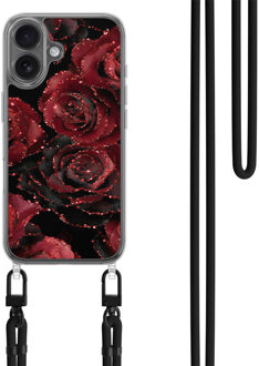 Casimoda iPhone 17 hoesje met zwart koord - Rode Rozen Rood