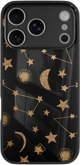 Casimoda iPhone 17 Pro glazen hardcase - Counting the stars Zwart, Goudkleurig