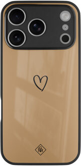 Casimoda iPhone 17 Pro glazen hardcase - Hart bruin Bruin/beige