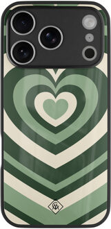 Casimoda iPhone 17 Pro glazen hardcase - Hart swirl groen