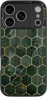 Casimoda iPhone 17 Pro glazen hardcase - Kubus groen