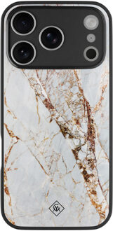 Casimoda iPhone 17 Pro glazen hardcase - Marmer goud Goudkleurig
