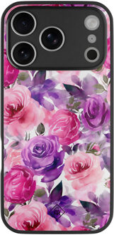 Casimoda iPhone 17 Pro glazen hardcase - Rosy blooms Roze