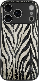 Casimoda iPhone 17 Pro glazen hardcase - Zebra Zwart