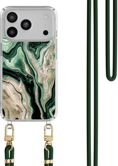 Casimoda iPhone 17 Pro hoesje met groen koord - Green waves