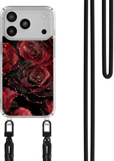 Casimoda iPhone 17 Pro hoesje met zwart koord - Rode Rozen Rood