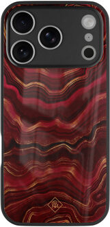 Casimoda iPhone 17 Pro Max glazen hardcase - Agate rood