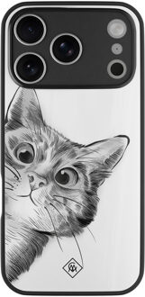 Casimoda iPhone 17 Pro Max glazen hardcase - Peekaboo kat Wit