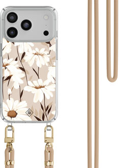 Casimoda iPhone 17 Pro Max hoesje met beige koord - In bloom Bruin/beige