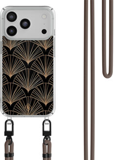 Casimoda iPhone 17 Pro Max hoesje met donkerbruin koord - Deco Glam Multi
