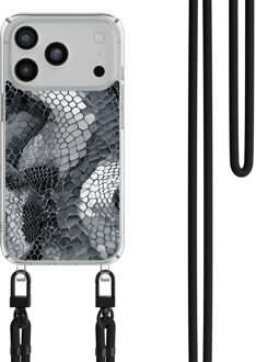 Casimoda iPhone 17 Pro Max hoesje met zwart koord - Python grijs Grijs/zilverkleurig