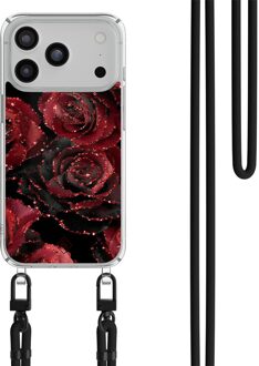 Casimoda iPhone 17 Pro Max hoesje met zwart koord - Rode Rozen Rood
