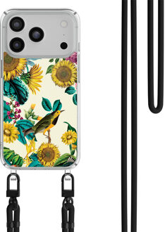 Casimoda iPhone 17 Pro Max hoesje met zwart koord - Sunflowers Multi