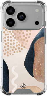 Casimoda iPhone 17 Pro shockproof hoesje - Abstract dots Bruin/beige