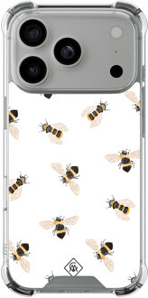 Casimoda iPhone 17 Pro shockproof hoesje - Bee happy Bruin/beige