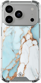 Casimoda iPhone 17 Pro shockproof hoesje - Marmer lichtblauw