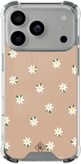 Casimoda iPhone 17 Pro shockproof hoesje - Sweet daisies Bruin/beige