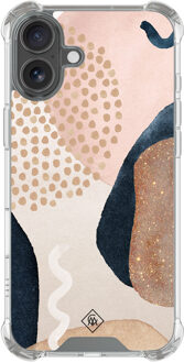 Casimoda iPhone 17 shockproof hoesje - Abstract dots Bruin/beige