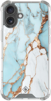 Casimoda iPhone 17 shockproof hoesje - Marmer lichtblauw