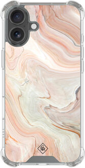 Casimoda iPhone 17 shockproof hoesje - Marmer waves Bruin/beige