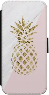 Casimoda iPhone 7/8 flipcase - Ananas Grijs/zilverkleurig, Roze