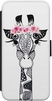 Casimoda iPhone 7/8 flipcase - Giraffe Zwart, Roze