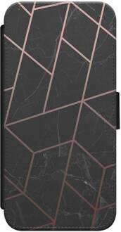 Casimoda iPhone 7/8 flipcase - Marble grid Zwart