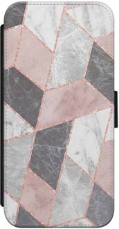 Casimoda iPhone 7/8 flipcase - Stone grid Roze