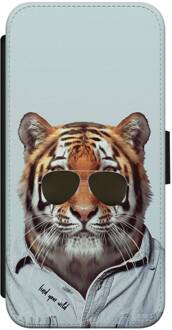 Casimoda iPhone 7/8 flipcase - Tijger wild Blauw