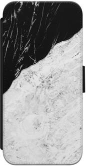 Casimoda iPhone 8 / 7 flipcase - Marmer zwart grijs Zwart, Grijs/zilverkleurig